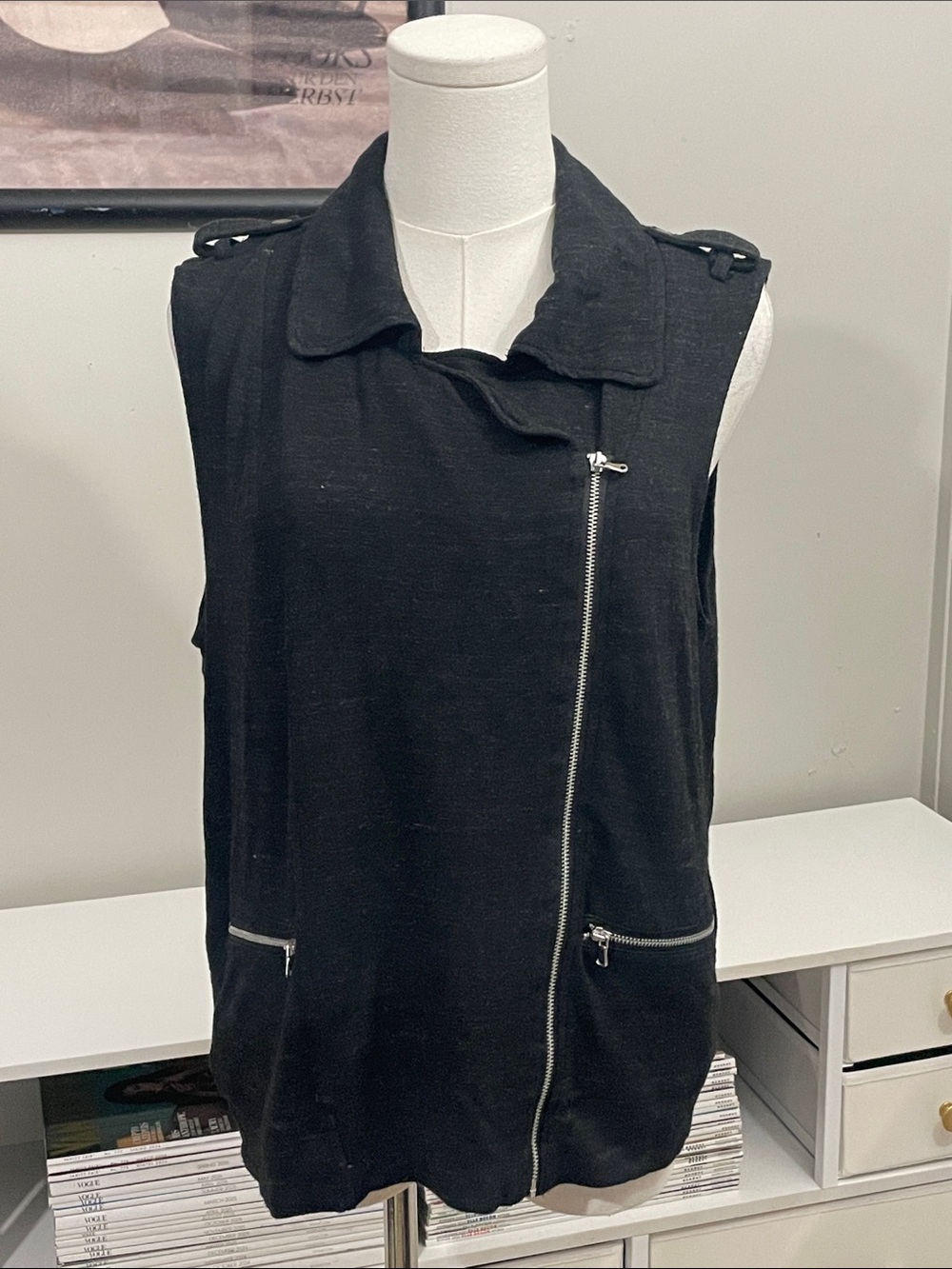 Mossimo Heathered Gray Vest Jacket (M)